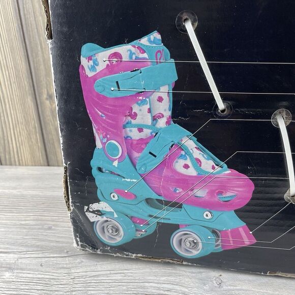Roller Derby Girls Skates Size 12-2 (Adjustable Sizes) Mermaid Pink Green - Picture 12 of 16